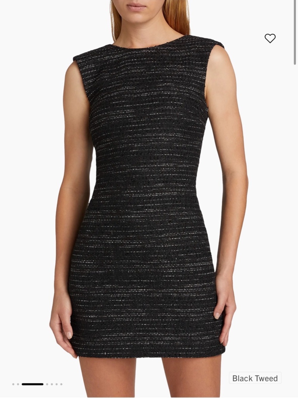 Black Tweed Sleeveless Mini Dress